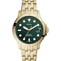 Fossil Fossil Carlie  ES4746  ES4746 кварцевые женские часы зеленый циферблат, браслет сталь с ip покрытием — вид спереди
