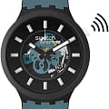 Swatch Swatch Big Bold BioCeramic Pay! SB03B111-5300  SB03B111-5300 кварцевые мужские часы антрацитовый циферблат, браслет силикон — вид спереди