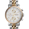 Fossil Fossil Original Boyfriend Chronograph ES3840   ES3840  кварцевые женские часы белый циферблат, браслет сталь c pvd покрытием — вид спереди