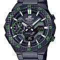 Casio Casio Edifice ECB-2200RC-1A3 ECB ECB-2200RC-1A3 кварцевые мужские часы черный циферблат, браслет нержавеющая сталь с ip-покрытием — вид спереди