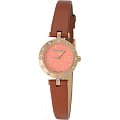 Romanson Romanson RL6A11QLR(PINK)  RL6A11QLR(PINK) кварцевые женские часы  розовый циферблат, браслет кожа + текстиль — вид спереди
