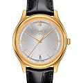 Tissot Tissot Fascination 18K Gold T924.410.16.038.00  T9244101603800 кварцевые мужские часы  серебристый циферблат, браслет кожаный — вид спереди