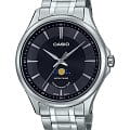 Casio Casio Collection MTP-M100D-1AVDF (MTP-M100D-1A)  MTP-M100D-1A кварцевые мужские часы черный циферблат, браслет нержавеющая сталь — вид спереди