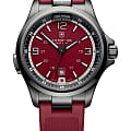 Victorinox Victorinox 241717  241717 кварцевые мужские часы  красный циферблат, браслет каучук — вид спереди