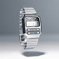 Casio Casio Vintage A100WE-1AEF кварцевые мужские часы часы крупный план черный циферблата