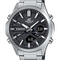 Casio Casio Edifice EFV-C120D-1A EFV EFV-C120D-1A кварцевые мужские часы черный циферблат, браслет нержавеющая сталь — вид спереди