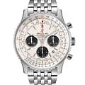 Breitling Breitling Navitimer B01 Chronograph 43 AB0121211G1A1  AB0121211G1A1 механические мужские часы белый циферблат, браслет нержавеющая сталь — вид спереди