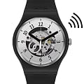 Swatch Swatch New Gent Bioceramic Swatch Pay! SO32B112-5300  SO32B112-5300 кварцевые женские часы серебристый циферблат, браслет биоматериал — вид спереди