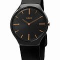 Rado Rado True Thinline R27741175  R27741175 кварцевые мужские часы черный циферблат, браслет каучук — вид спереди