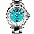 Breitling Breitling Superocean Automatic 36 A17377211C1A1  A17377211C1A1 механические мужские часы голубой циферблат, браслет нержавеющая сталь — вид спереди