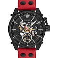 Wainer Wainer Iconic WA.25980-F  WA.25980-F механические мужские часы черный циферблат, браслет кожаный — вид спереди