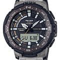 Casio Casio Pro Trek PRT-B70T-7 PRT PRT-B70T-7 кварцевые мужские часы   циферблат, браслет титановый — вид спереди