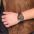 Casio Casio Edifice EFR-538L-5A кварцевые мужские часы часы крупный план коричневый циферблата