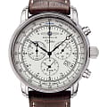 Zeppelin Zeppelin 100 Years Zeppelin 76801  76801 кварцевые мужские часы  белый циферблат, браслет кожаный — вид спереди