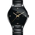 Rado Rado True Automatic Diamonds R27056712  R27056712 механические мужские часы черный циферблат, браслет высокотехнологичная плазменная керамика — вид спереди