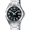 Casio Casio LTP-1308D-1B  LTP-1308D-1B кварцевые женские часы черный циферблат, браслет нержавеющая сталь — вид спереди