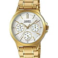 Casio Casio Collection LTP-V300G-7A  LTP-V300G-7A кварцевые женские часы белый циферблат, браслет нержавеющая сталь с ip-покрытием — вид спереди