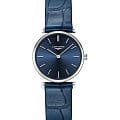 Longines Longines La Grande Classique L4.209.4.95.2  L42094952 кварцевые женские часы  синий циферблат, браслет кожаный — вид спереди