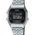 Casio Casio Vintage LA680WA-1BDF (LA680WA-1B)  LA680WA-1B кварцевые женские часы черный циферблат, браслет нержавеющая сталь — вид спереди