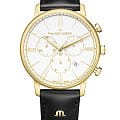Maurice Lacroix Maurice Lacroix Eliros Chronograph EL1098-PVY01-110-2  EL1098-PVY01-110-2 кварцевые мужские часы  белый циферблат, браслет кожаный — вид спереди