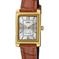 Casio Casio LTP-1234GLL-7A  LTP-1234GLL-7A кварцевые женские часы перламутровый циферблат, браслет кожаный — вид спереди