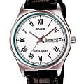 Casio Casio Collection MTP-V006L-7BUDF (MTP-V006L-7B)  MTP-V006L-7B кварцевые мужские часы белый циферблат, браслет кожаный — вид спереди