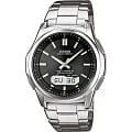 Casio CASIO WAVE CEPTOR WVA-M630TD-1A  WVA-M630TD-1A кварцевые мужские часы черный циферблат, браслет титановый — вид спереди