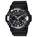 Casio Casio G-Shock GA-200-1A GA GA-200-1A электронные мужские часы  черный циферблат, браслет пластик — вид спереди