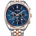 Citizen Citizen Chronograph AN8216-50L  AN8216-50L кварцевые мужские часы синий циферблат, браслет нержавеющая сталь с ip-покрытием — вид спереди