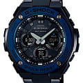 Casio Casio G-Shock GST-W110BD-1A2 GST G-Steel GST-W110BD-1A2 электронные мужские часы черный циферблат, браслет сталь с ip покрытием — вид спереди