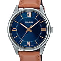 Casio Casio Collection MTP-V005L-2B5UDF (MTP-V005L-2B5)  MTP-V005L-2B5 кварцевые мужские часы синий циферблат, браслет кожаный — вид спереди