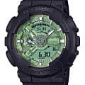 Casio Casio G-Shock GA-110CD-1A3DR (GA-110CD-1A3) GA-110 GA-110CD-1A3 электронные мужские часы зеленый циферблат, браслет пластик — вид спереди