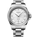 Longines Longines Conquest L3.320.0.87.6  L33200876 механические женские часы  белый циферблат, браслет нержавеющая сталь — вид спереди