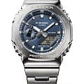 Casio Casio G-Shock GM-2110D-2B GM GM-2110D-2B электронные мужские часы синий циферблат, браслет нержавеющая сталь — вид спереди