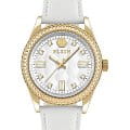 Philipp Plein Philipp Plein Queen PWCDA0324  PWCDA0324 кварцевые женские часы белый циферблат, браслет кожаный — вид спереди
