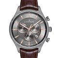 Jacques Philippe Jacques Philippe Gallant JPQGC038143  JPQGC038143 кварцевые мужские часы серый циферблат, браслет кожаный — вид спереди