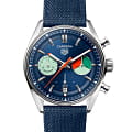 TAG Heuer TAG Heuer Carrera Skipper CBS2213.FN6002  CBS2213.FN6002 механические мужские часы  синий циферблат, браслет тканевый — вид спереди