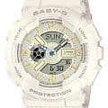 Casio Casio Baby-G BA-110XSW-7A  BA-110XSW-7A кварцевые женские часы  белый циферблат, браслет пластик — вид спереди