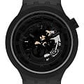 Swatch Swatch Big Bold Bioceramic Lacquered SB03B100  SB03B100 кварцевые мужские часы  черный циферблат, браслет силикон — вид спереди