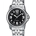 Casio Casio Collection LTP-1260PD-1B  LTP-1260PD-1B кварцевые женские часы черный циферблат, браслет нержавеющая сталь — вид спереди