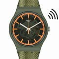 Swatch Swatch New Gent Swatch Pay! SVIG100-5300  SVIG100-5300 кварцевые мужские часы зеленый циферблат, браслет силикон — вид спереди