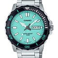 Casio Casio Collection MTD-125D-2A2  MTD-125D-2A2 кварцевые мужские часы бирюзовый циферблат, браслет нержавеющая сталь — вид спереди