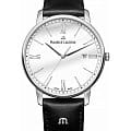 Maurice Lacroix Maurice Lacroix Eliros Date EL1118-SS001-111-1  EL1118-SS001-111-1 кварцевые мужские часы белый циферблат, браслет кожаный — вид спереди