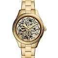 Fossil Fossil Georgia  BQ3755  BQ3755 механические женские часы золотой циферблат, браслет сталь с ip покрытием — вид спереди