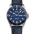 Mido Mido Ocean Star 20th Anniversary Inspired by Architecture 200 M026.430.17.041.01  M0264301704101 механические мужские часы синий циферблат, браслет тканевый — вид спереди