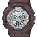 Casio Casio Baby-G BA-130SW-5ADR (BA-130SW-5A)  BA-130SW-5A кварцевые женские часы серый циферблат, браслет пластик — вид спереди