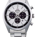 Orient Orient Chronograph WV0041TX  WV0041TX кварцевые мужские часы белый циферблат, браслет нержавеющая сталь — вид спереди