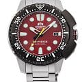 Orient Orient M-Force RA-AC0L02R  RA-AC0L02R механические мужские часы красный циферблат, браслет нержавеющая сталь — вид спереди
