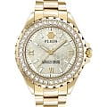 Philipp Plein Philipp Plein PWPOA0624  PWPOA0624 кварцевые женские часы желтый циферблат, браслет сталь с ip покрытием — вид спереди
