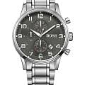 Hugo Boss Hugo Boss Aeroliner HB1513181  HB1513181 кварцевые мужские часы черный циферблат, браслет нержавеющая сталь — вид спереди